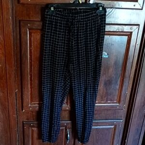Men's Black Checkered Joggers